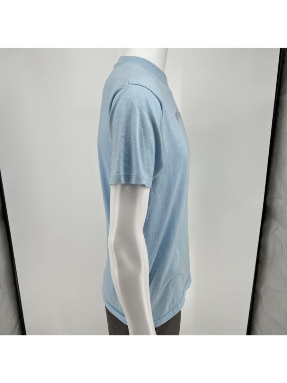 Vintage 1980s Hanes Light Blue Cotton/Poly ASL "Gisela" T-Shirt (Large) - Picture 8 of 13